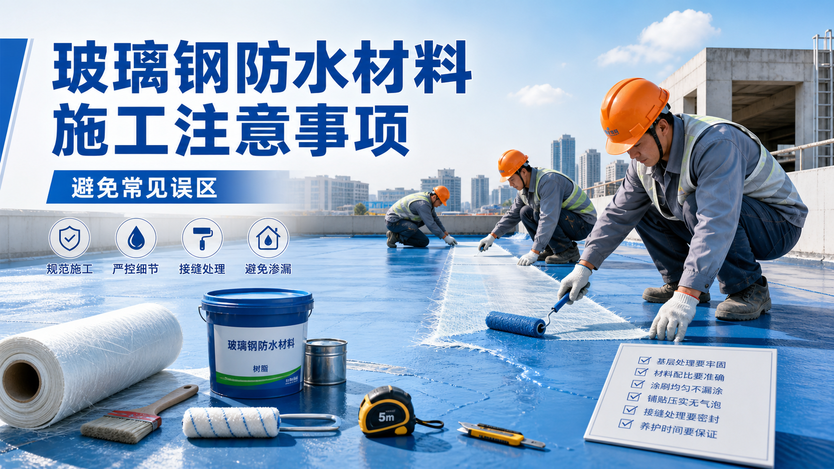 玻璃钢防水材料施工注意事项,避免常见误区 上饶 版